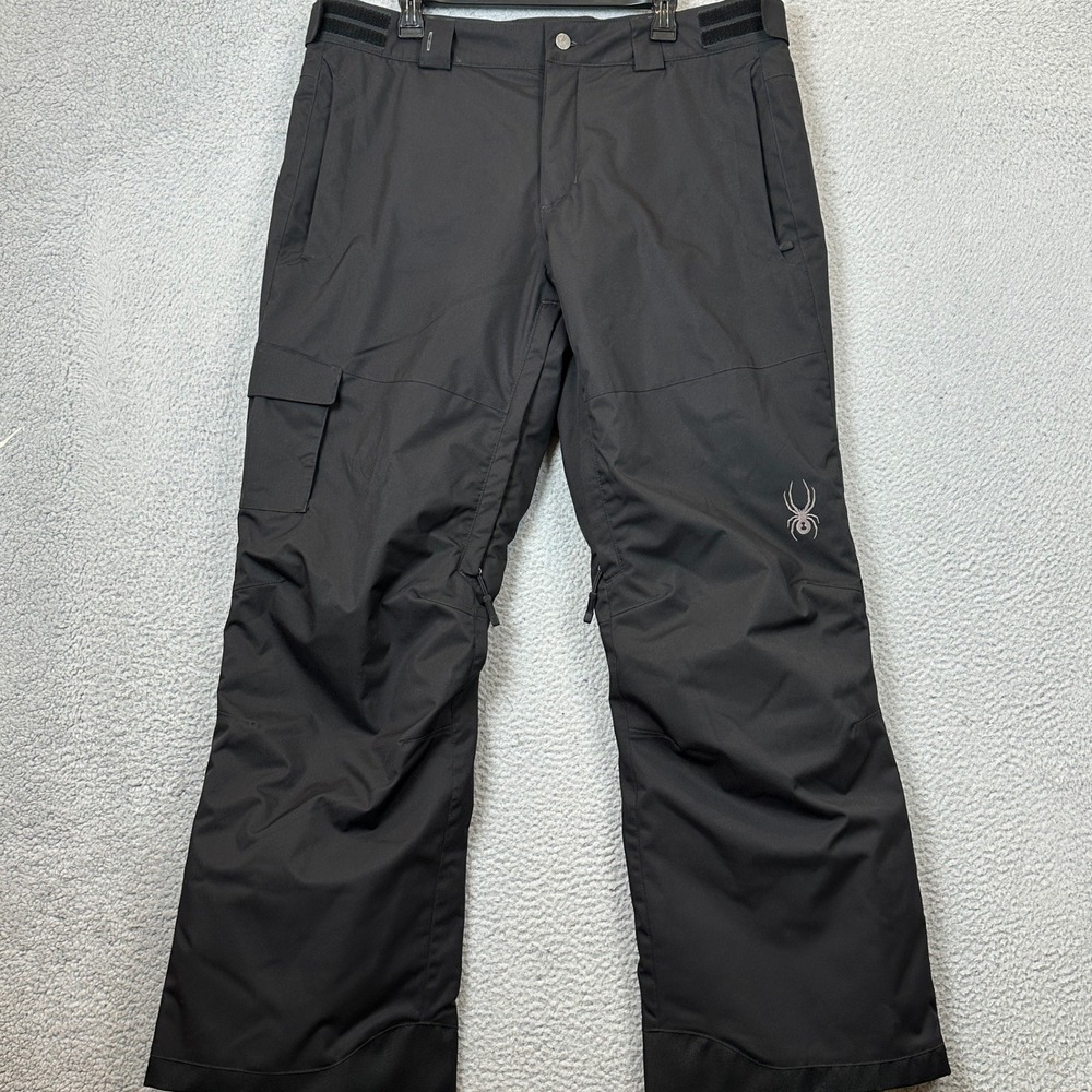 NEW Spyder Snow Pants Mens XL Black Cargo Insulated Ski Snowboard Outdoor Pocket